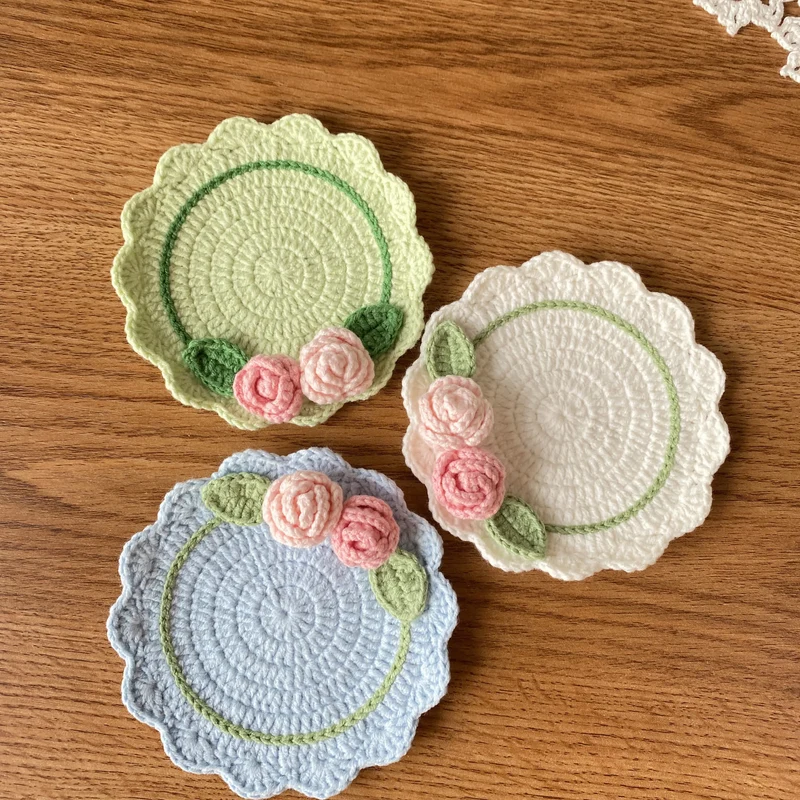 Refresh Rose Handgefertigter Häkel-Untersetzer