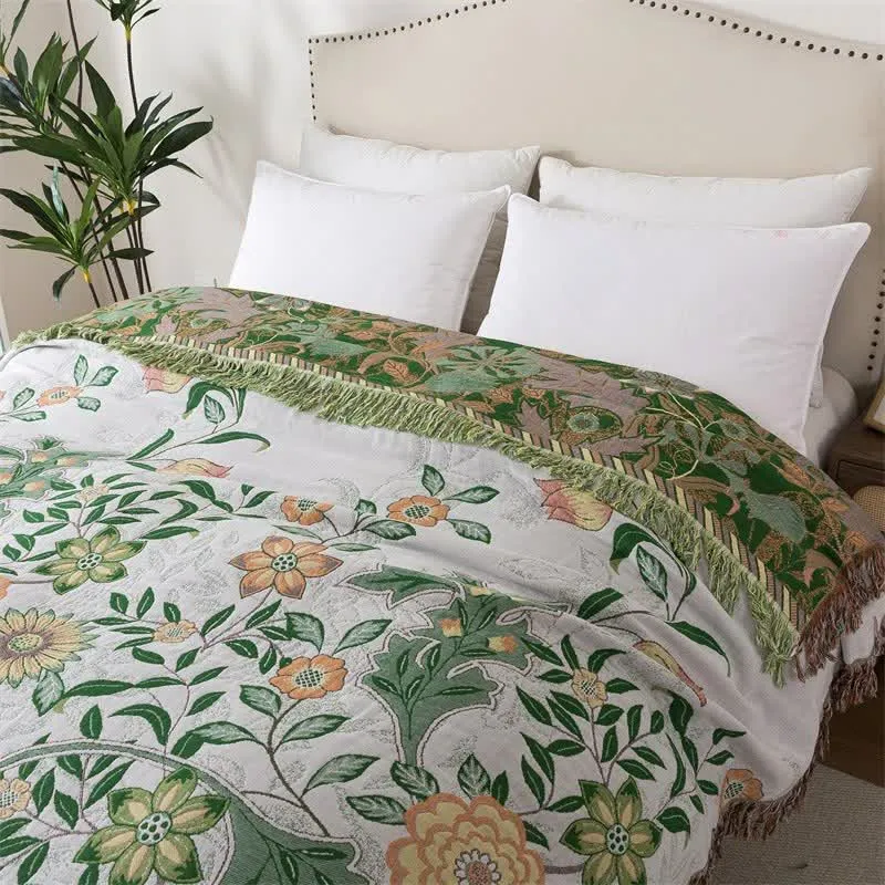 Ownkoti Refresh Floral Baumwollgaze Quasten-Steppdecke