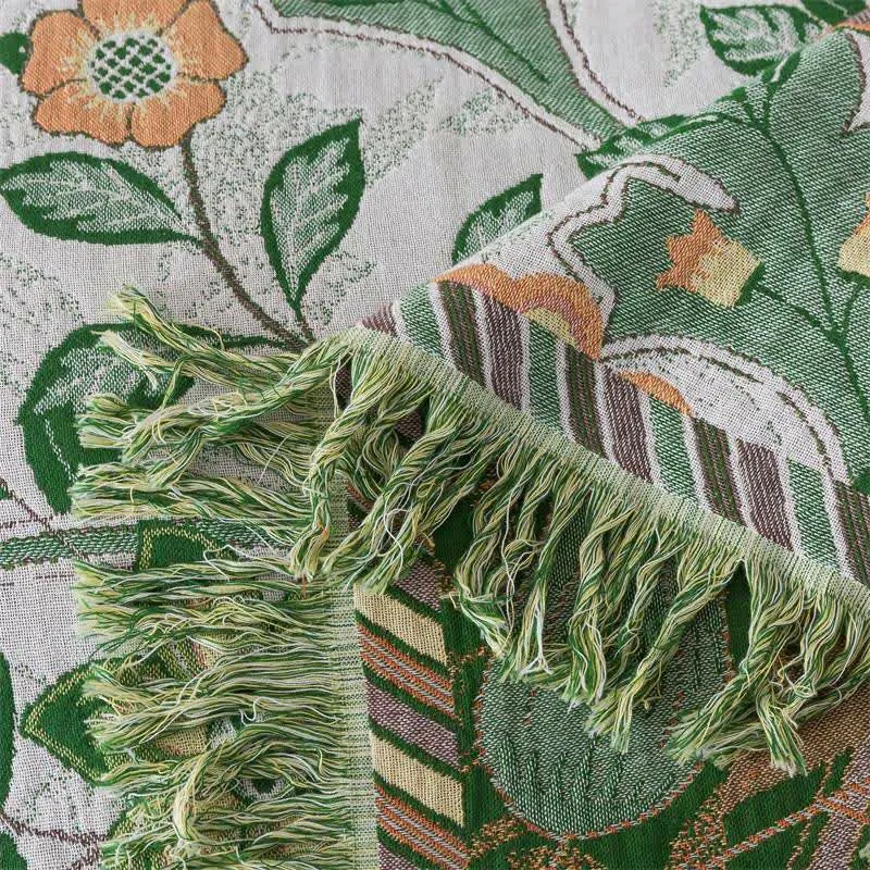 Ownkoti Refresh Floral Baumwollgaze Quasten-Steppdecke