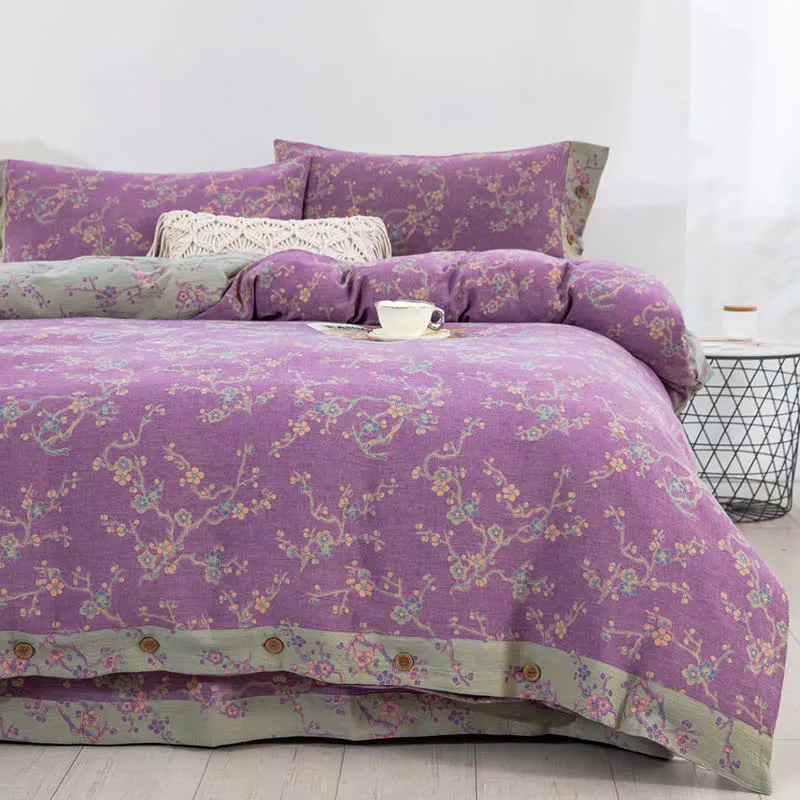 Wintersweet Baumwollgaze-Jacquard-Bettwäscheset (4-teilig)