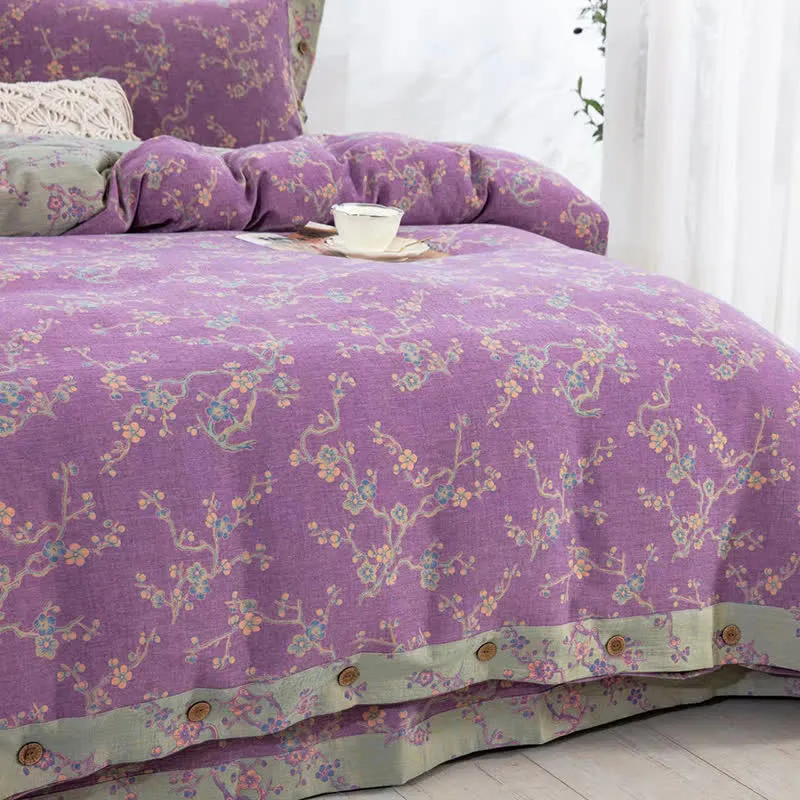 Wintersweet Baumwollgaze-Jacquard-Bettwäscheset (4-teilig)