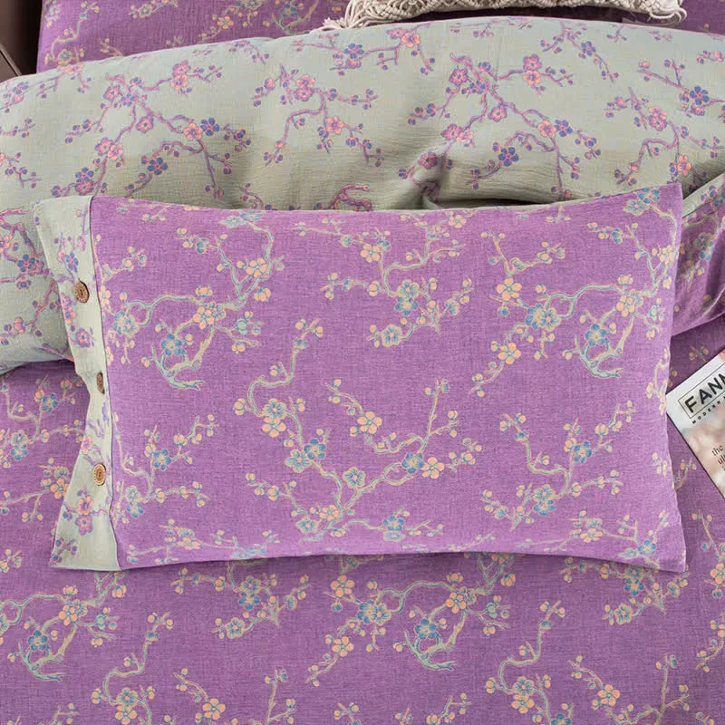 Wintersweet Baumwollgaze-Jacquard-Bettwäscheset (4-teilig)