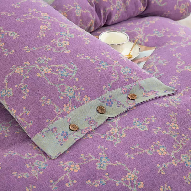 Wintersweet Baumwollgaze-Jacquard-Bettwäscheset (4-teilig)