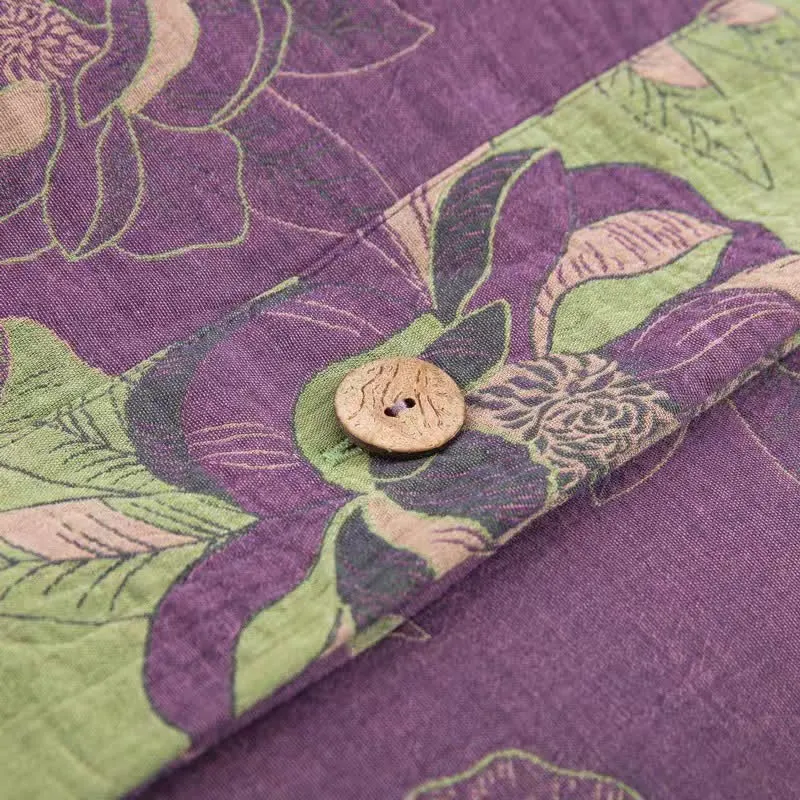 Wendebettwäscheset aus Baumwollgaze-Jacquard mit Blumenmuster (4-teilig)