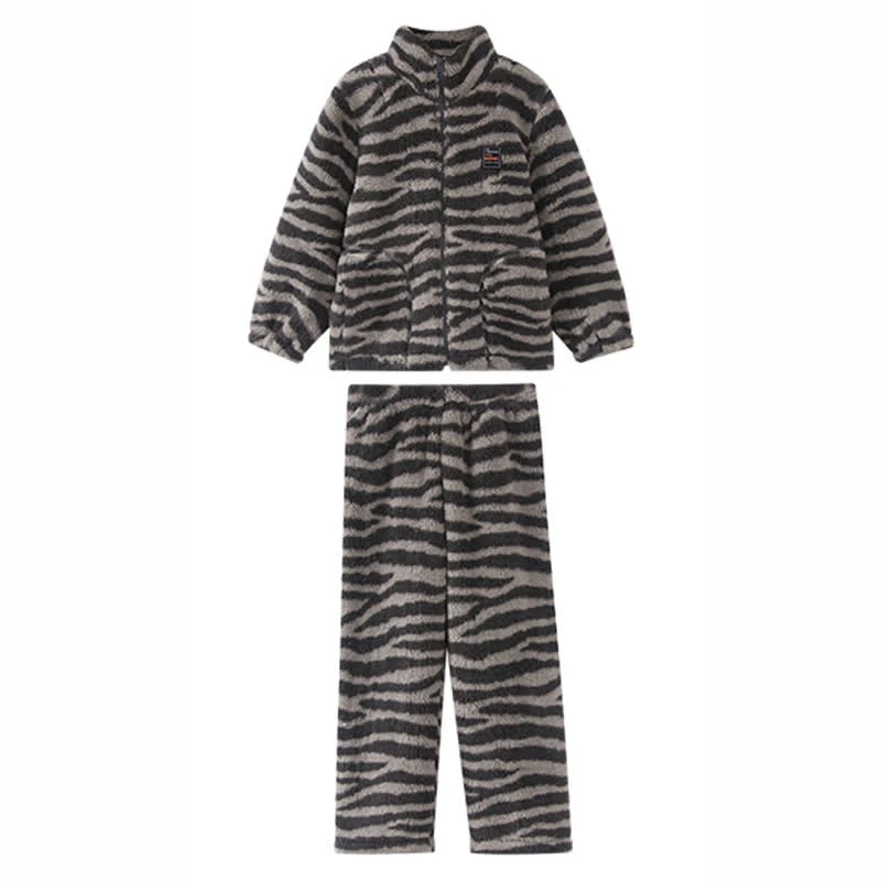 Kinder-Loungewear-Set mit Zebramuster und Reißverschluss