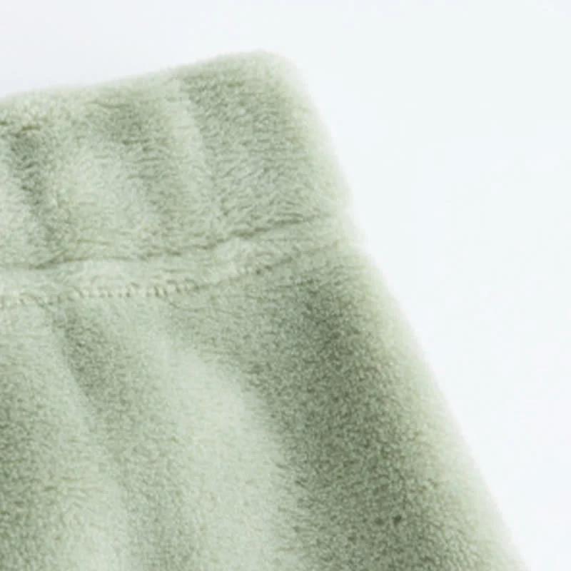 Einfarbiges Plüsch-Loungewear-Set für Kinder mit Reißverschluss