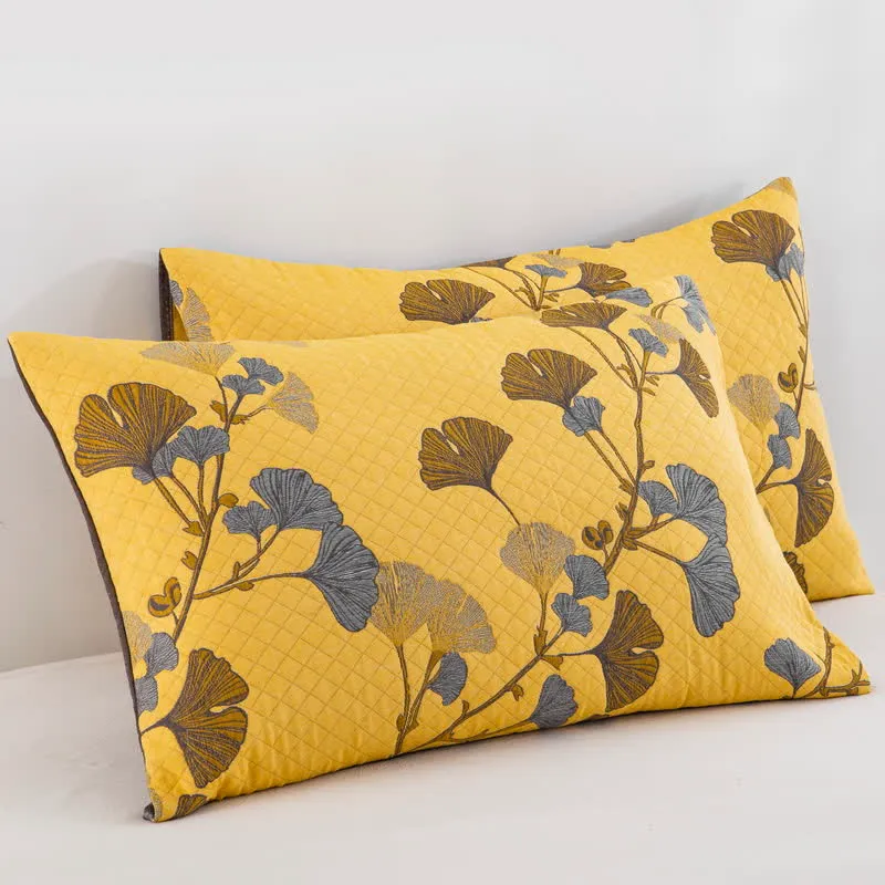 Wendbare Tagesdecke aus Bio-Baumwolle mit Ginkgo-Blatt