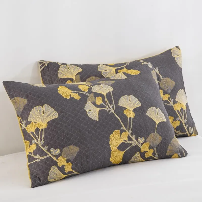 Wendbare Tagesdecke aus Bio-Baumwolle mit Ginkgo-Blatt