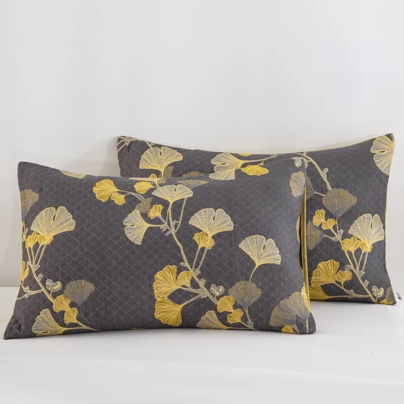 Wendbare Tagesdecke aus Bio-Baumwolle mit Ginkgo-Blatt