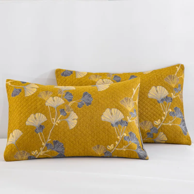 Wendbare Tagesdecke aus Bio-Baumwolle mit Ginkgo-Blatt
