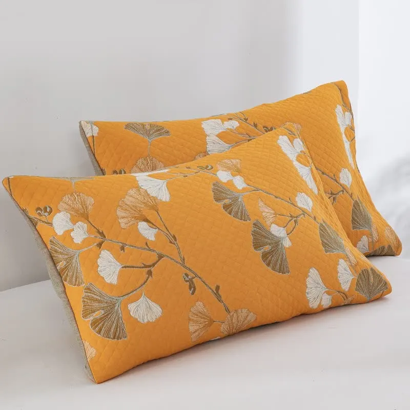 Wendbare Tagesdecke aus Bio-Baumwolle mit Ginkgo-Blatt