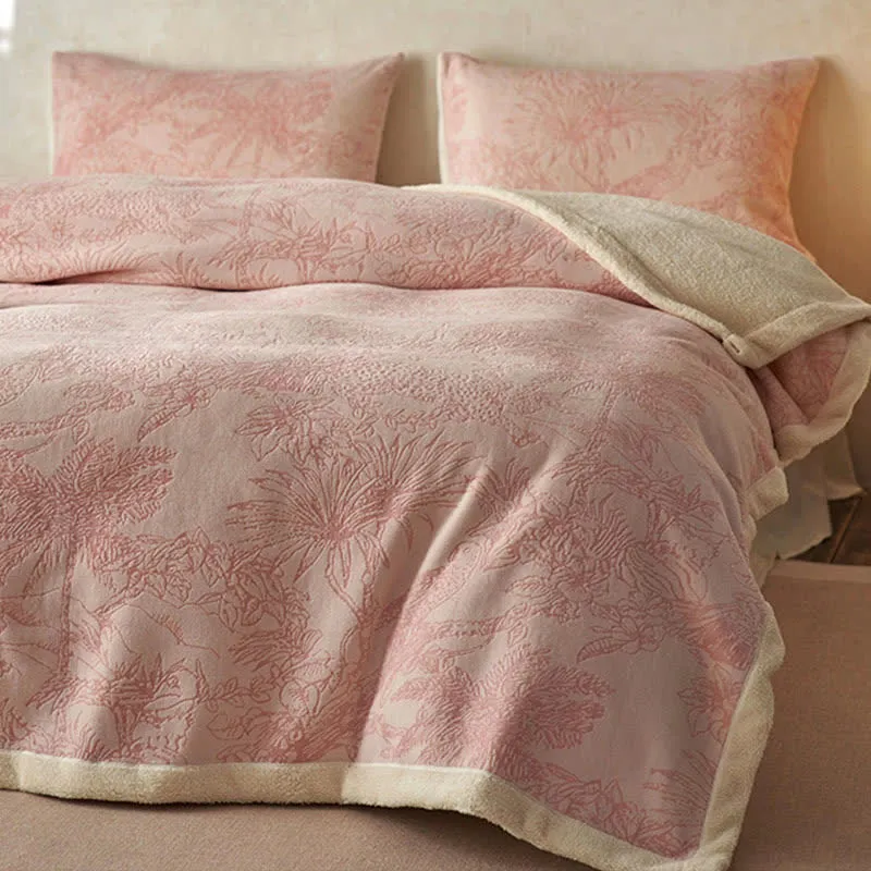 Warme Dschungel-Jacquard-Überwurfdecke
