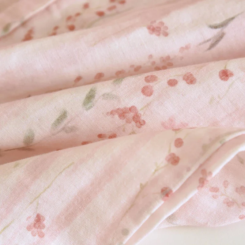 Rosa gestreiftes Kimono-Loungewear-Set mit Blumenmuster