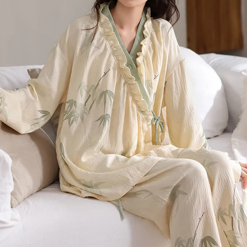 Ink Bamboo Kimono Loungewear-Set