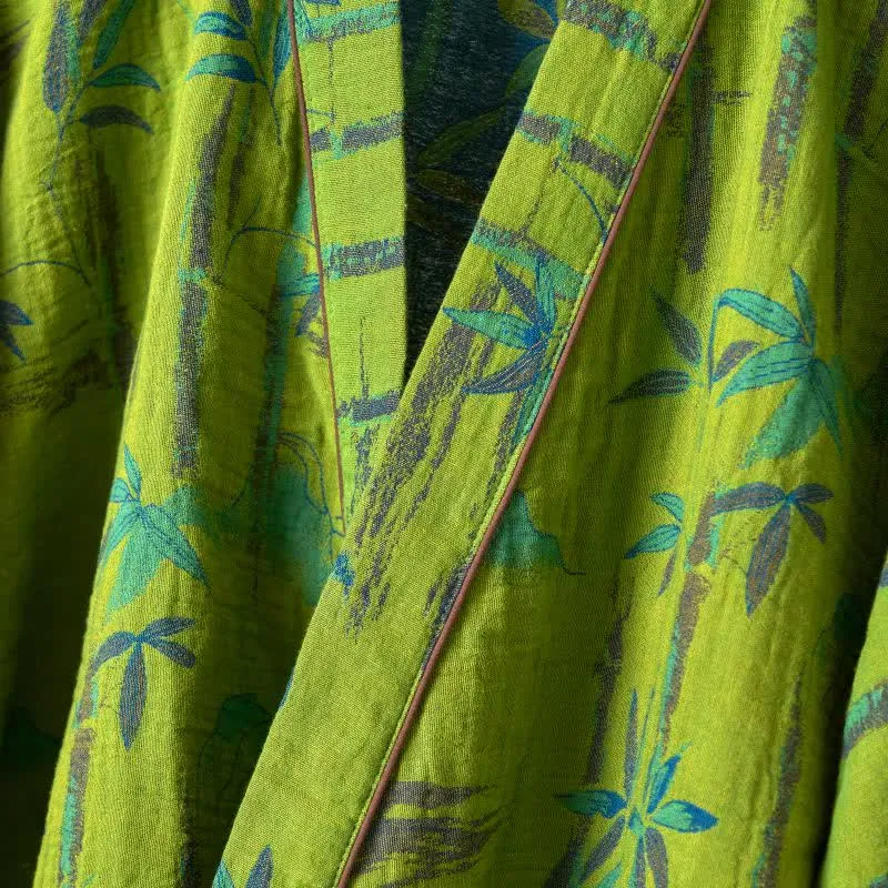 Loungewear-Set aus Kimono aus Bambus-Baumwollgaze