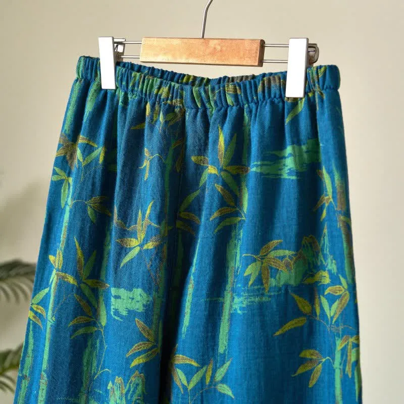 Loungewear-Set aus Kimono aus Bambus-Baumwollgaze