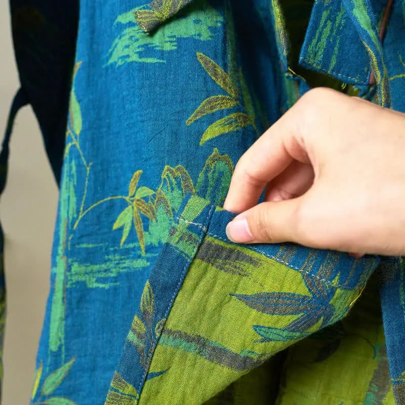 Loungewear-Set aus Kimono aus Bambus-Baumwollgaze