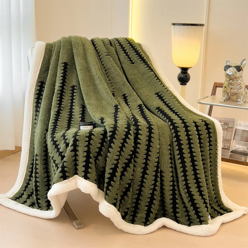 Jacquard-Überwurfdecke mit geometrischem Muster