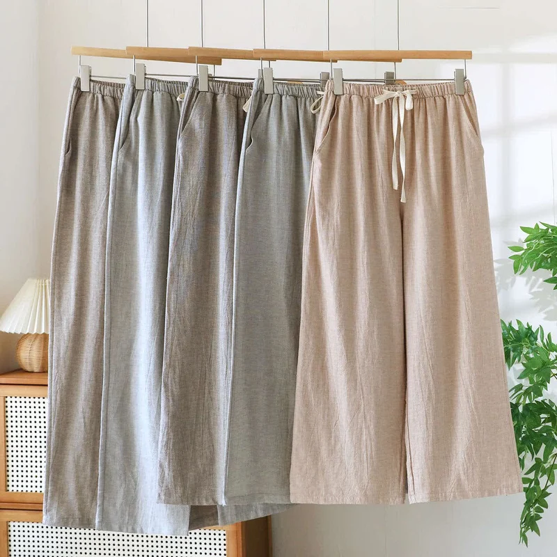 Passende Loungehose aus Baumwollleinen für Paare
