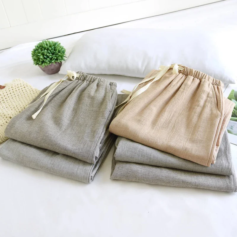 Passende Loungehose aus Baumwollleinen für Paare
