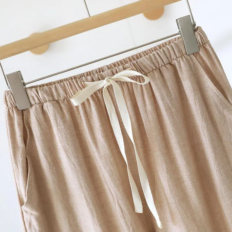 Passende Loungehose aus Baumwollleinen für Paare