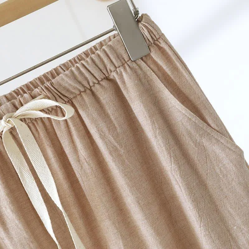 Passende Loungehose aus Baumwollleinen für Paare