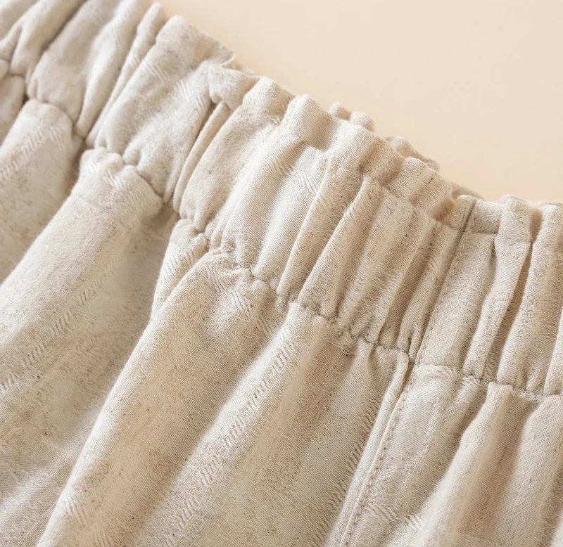 Passende Pyjama-Shorts aus Baumwollleinen für Paare