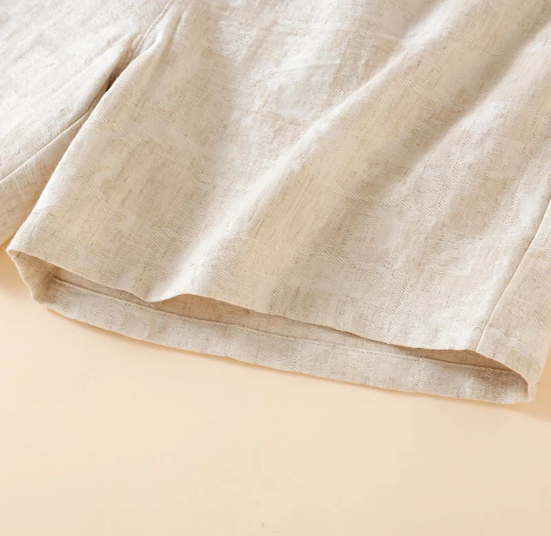 Passende Pyjama-Shorts aus Baumwollleinen für Paare