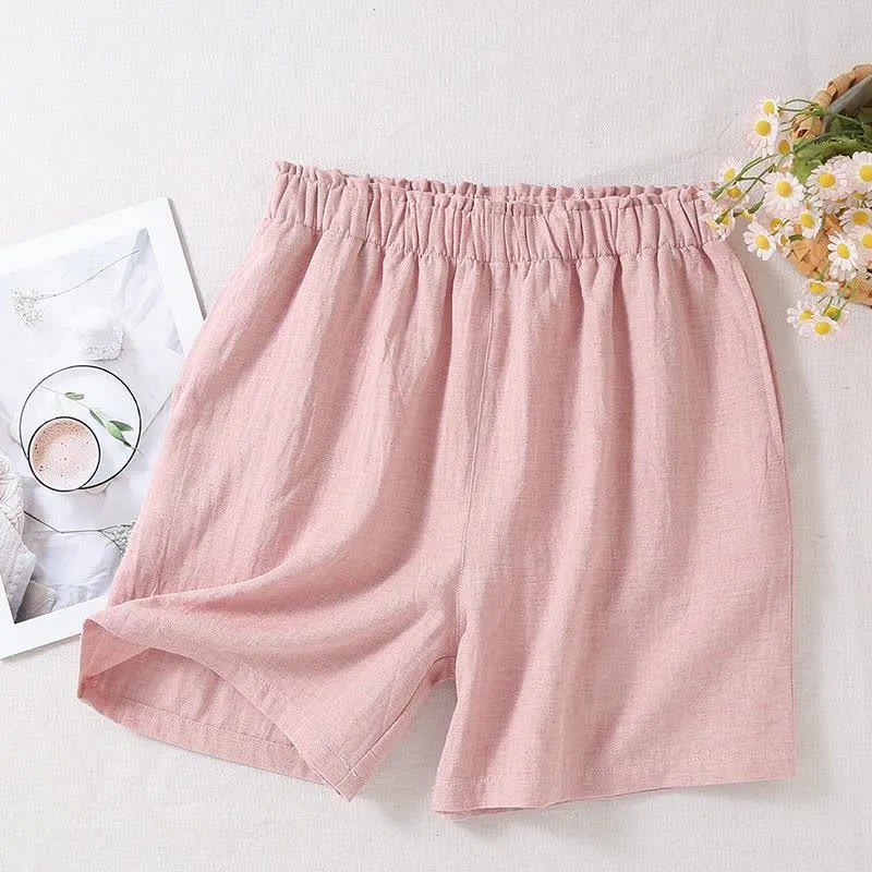 Pyjama-Shorts aus natürlichem Baumwollleinen