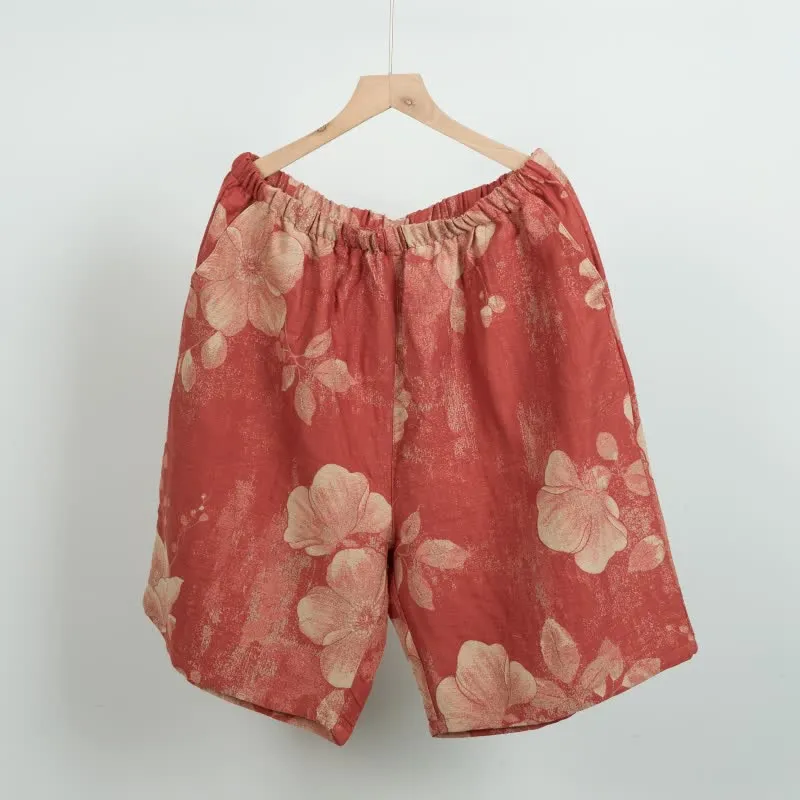 Hibiscus Jacquard-Pyjamashorts aus Baumwolle
