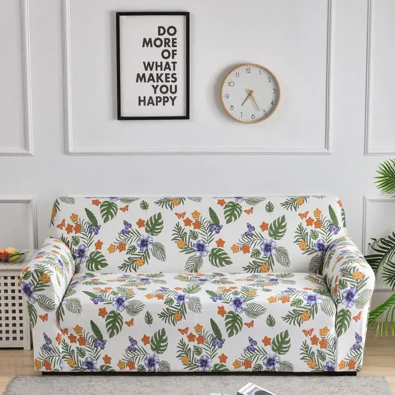 Stretch-Sofabezug mit Schmetterlings- und Blumenmuster