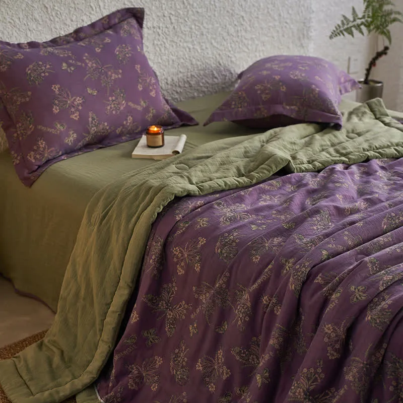 Elegante Schmetterlingsbettwäsche aus Baumwollgaze-Jacquard