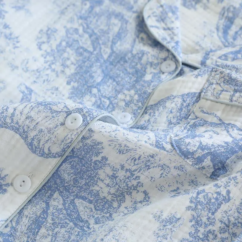 Loungewear-Set aus Baumwolle mit Tiger Tree-Print