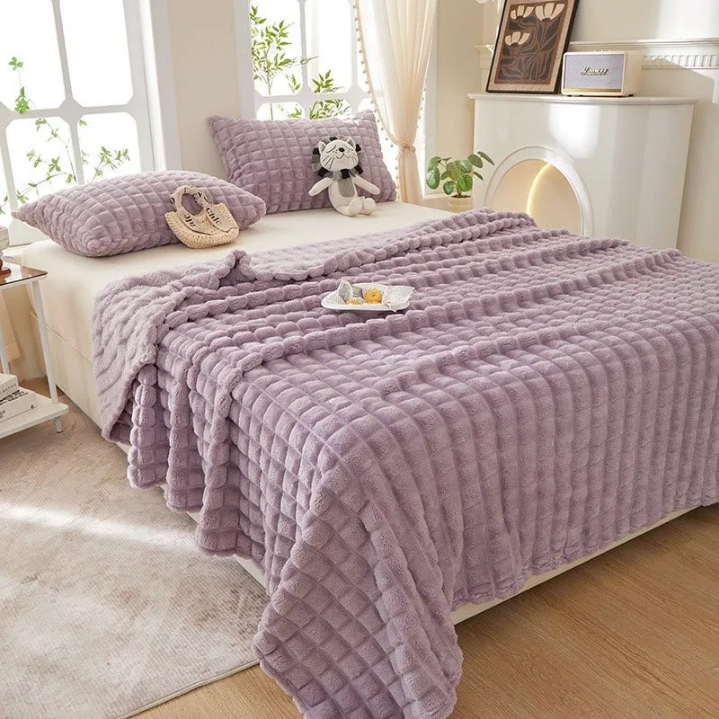 Karierte, dicke, warme Kuscheldecke