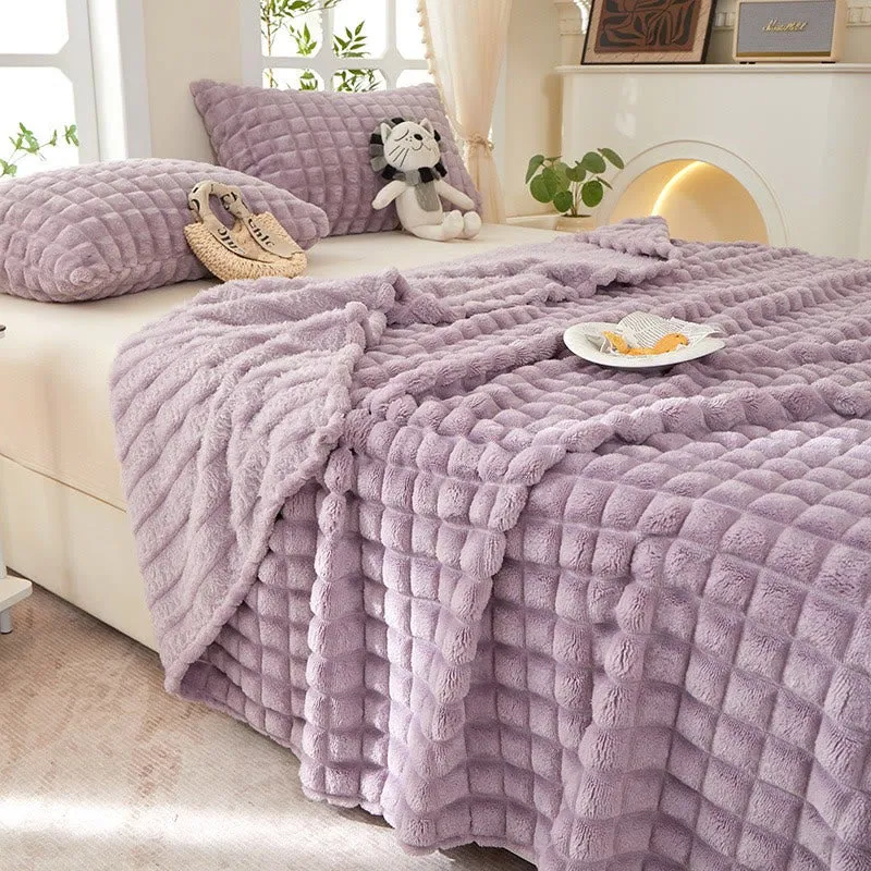 Karierte, dicke, warme Kuscheldecke