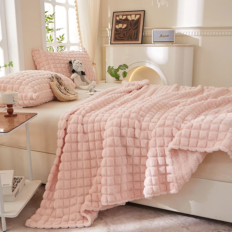 Karierte, dicke, warme Kuscheldecke