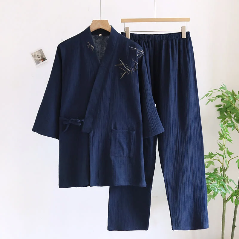 Unisex Kimono-Pyjama-Set aus Bambus-Jacquard