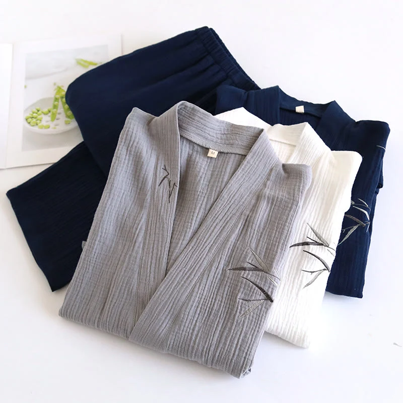 Unisex Kimono-Pyjama-Set aus Bambus-Jacquard