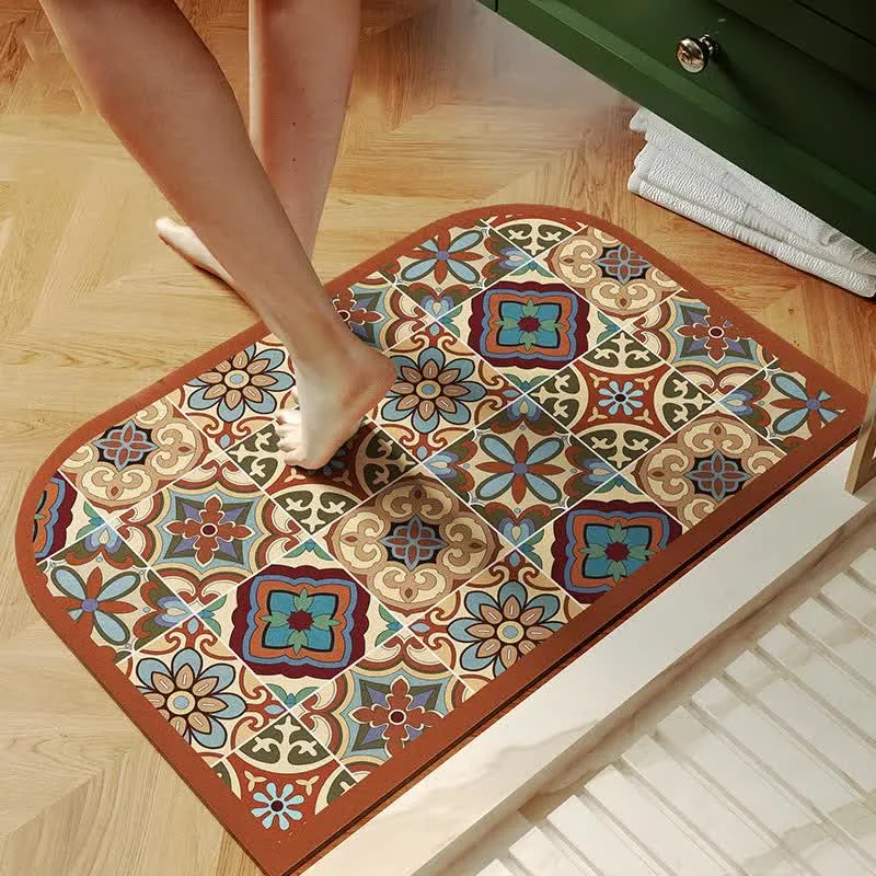Schnelltrocknende Badematte mit Vintage-Charme