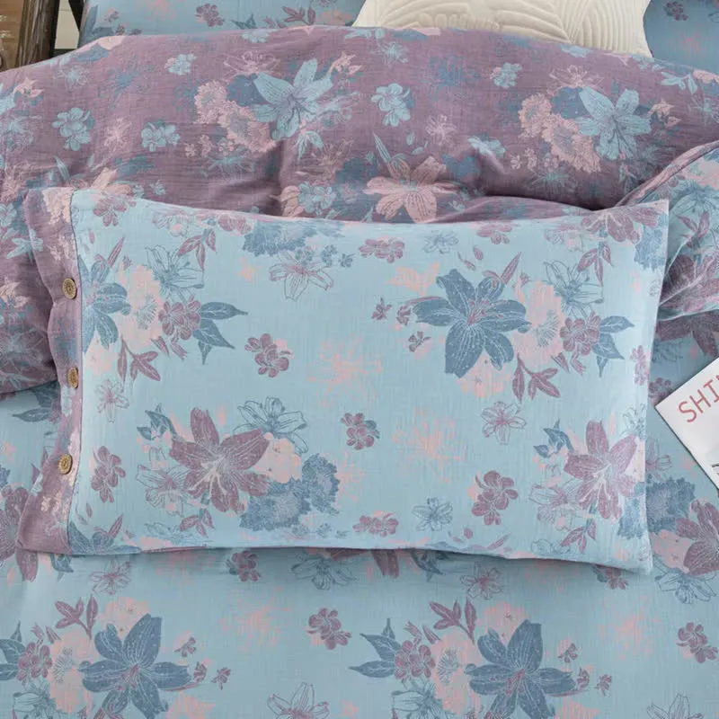 Lily Baumwollgaze-Jacquard-Bettwäscheset (4-teilig)