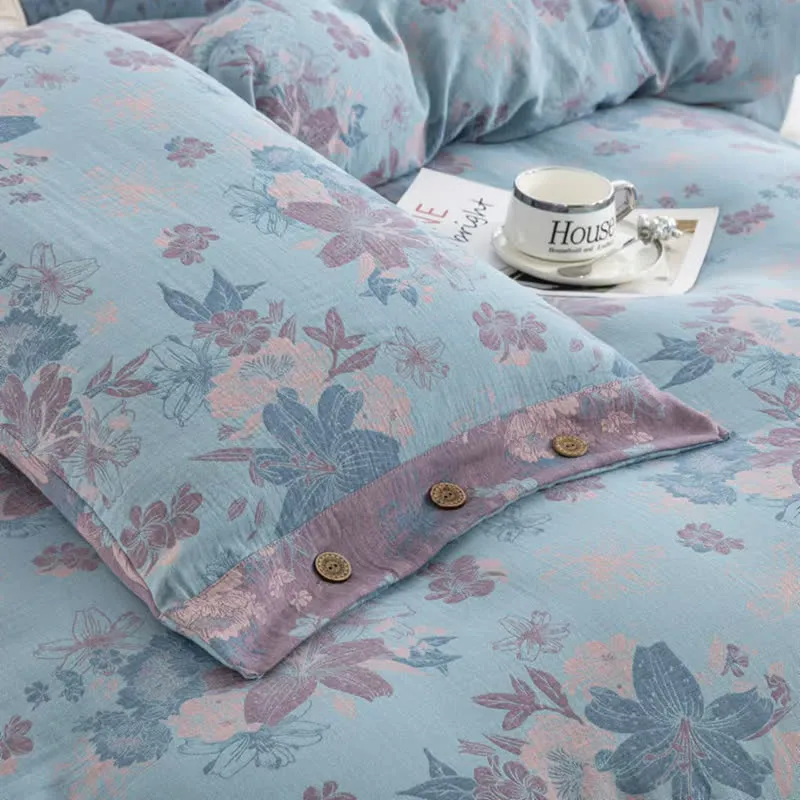 Lily Baumwollgaze-Jacquard-Bettwäscheset (4-teilig)
