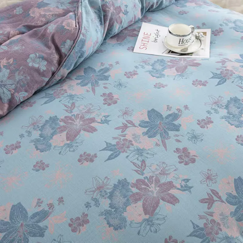 Lily Baumwollgaze-Jacquard-Bettwäscheset (4-teilig)