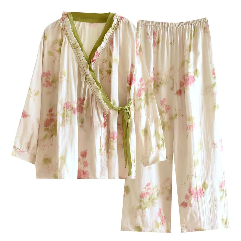 Ink Peony Kimono-Loungewear-Set