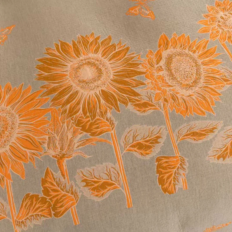 Sonnenblumen-Schmetterling-Bettwäscheset aus Baumwollgaze (4-teilig)