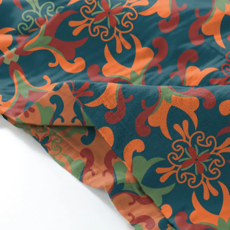 Loungewear-Set aus Baumwoll-Kimono mit geometrischem Muster