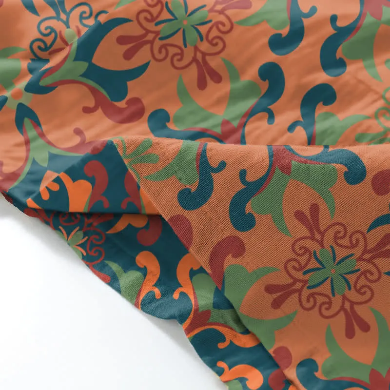 Loungewear-Set aus Baumwoll-Kimono mit geometrischem Muster