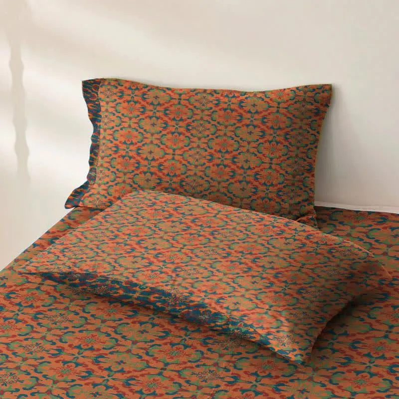 Tagesdecke aus Baumwolle mit geometrischem Retro-Muster