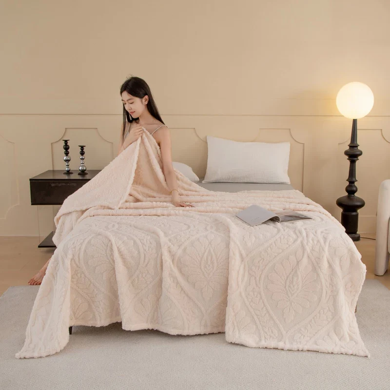 Jacquard-Überwurfdecke mit Vintage-Blumenmuster