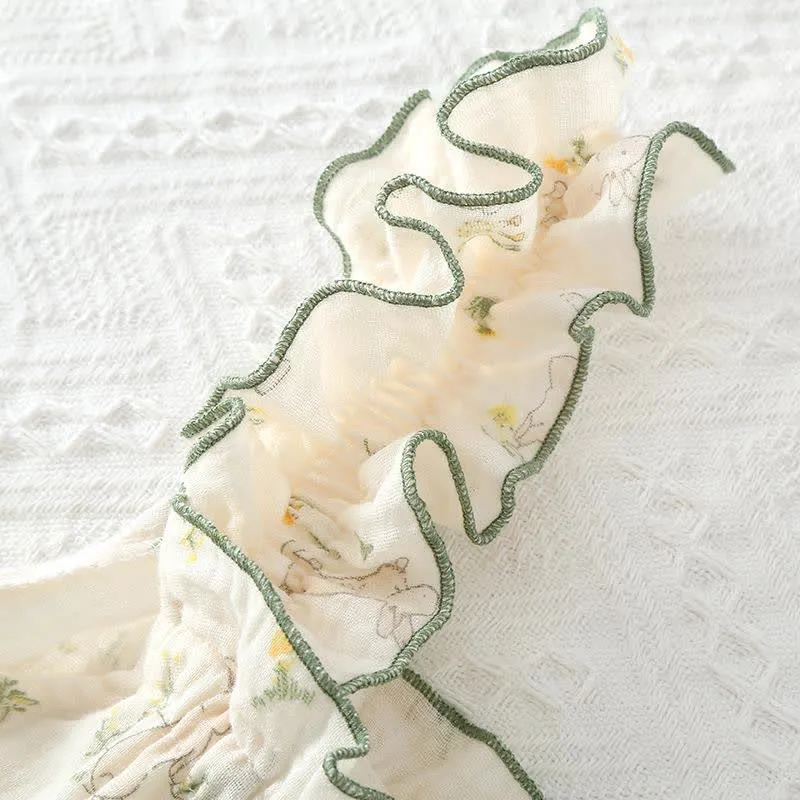 Rustic Bunny – Camisole-Pyjama aus Baumwolle mit Rüschen