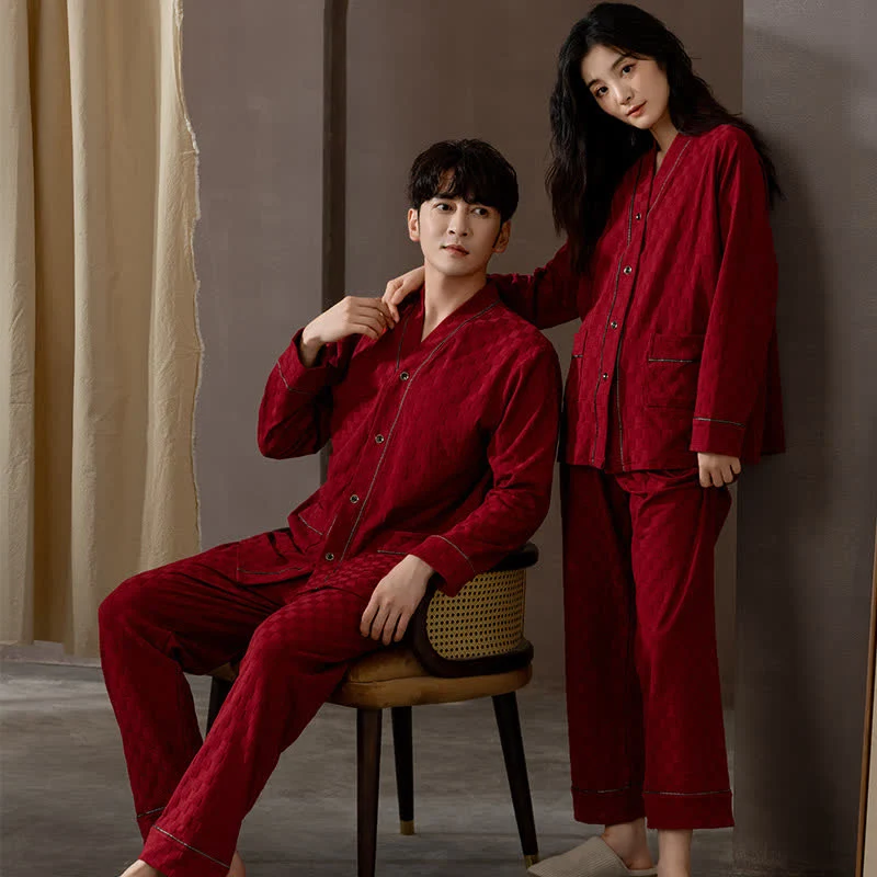 Kariertes Partner-Pyjama-Set aus Baumwolle
